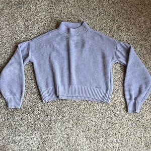 Hollister cropped knit sweater light purple size xs